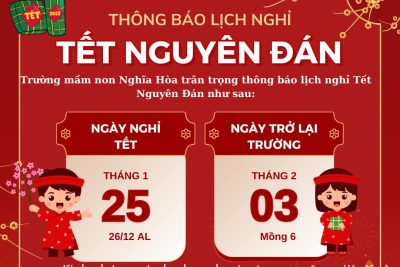THÔNG BÁO LỊCH NGHỈ TẾT NGUYÊN ĐÁN ẤT TỴ 2025